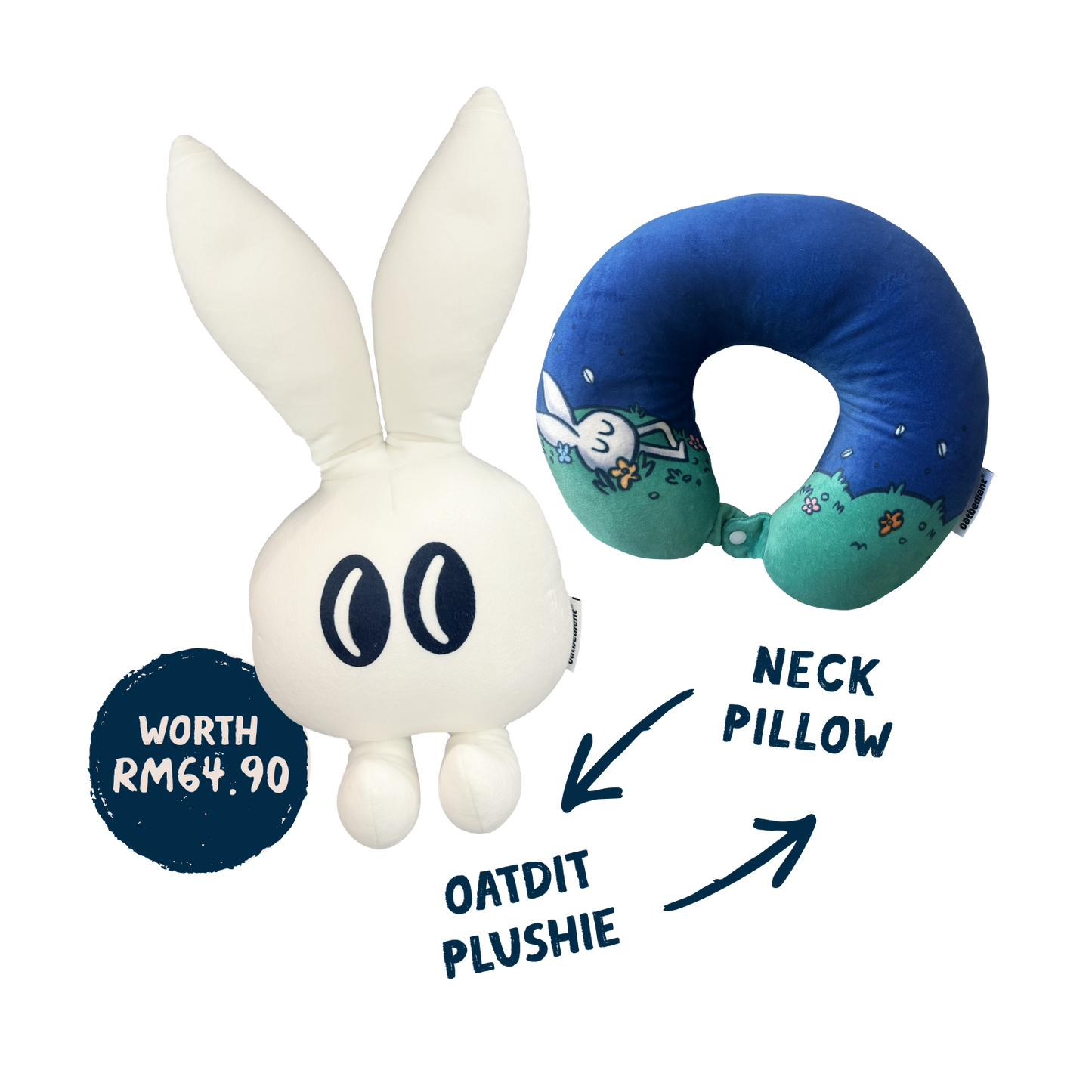 Oatdit 2in1 Convertible Neck Pillow Plushie - NIGHT EDITION